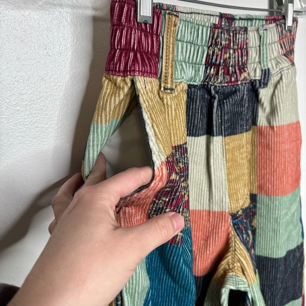 BDG Zana Patchwork Corduroy Trousers XS High Rise Wide Leg - Picture 7 of 13